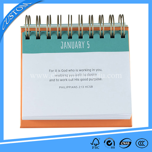 2022 Spiral Wire-o Monthly Stand Flip Table Desktop Calendar Printing
