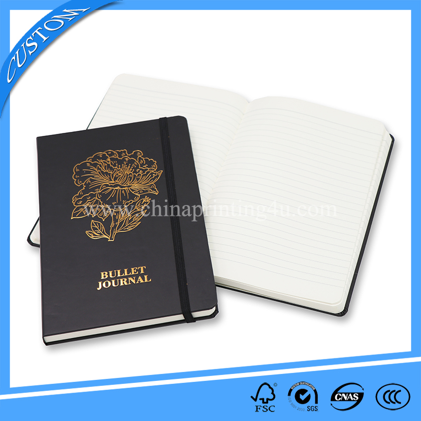 Offset Printing High Quality Notebook / Journal With Gold foil