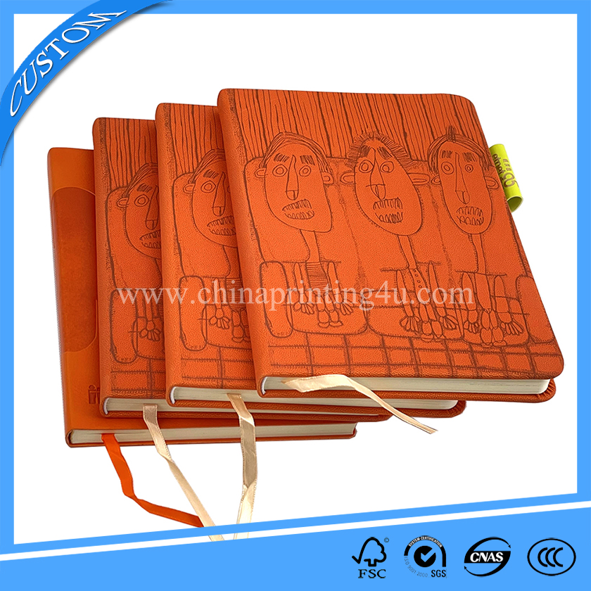 Round Corner PU Leather Journal Printing With Pen Loop
