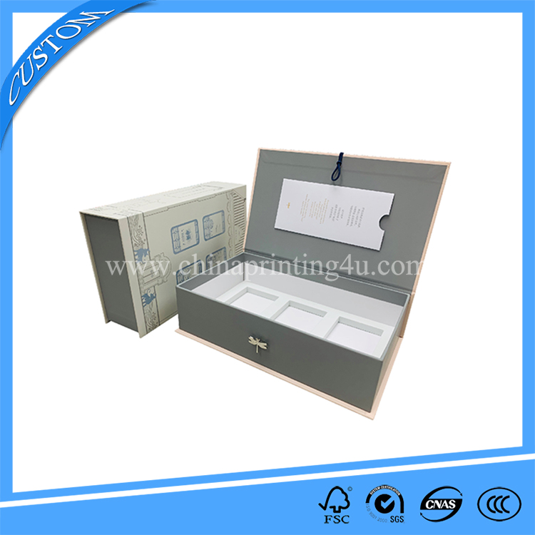 Customized luxury jewelry box gift box with metal plate lock