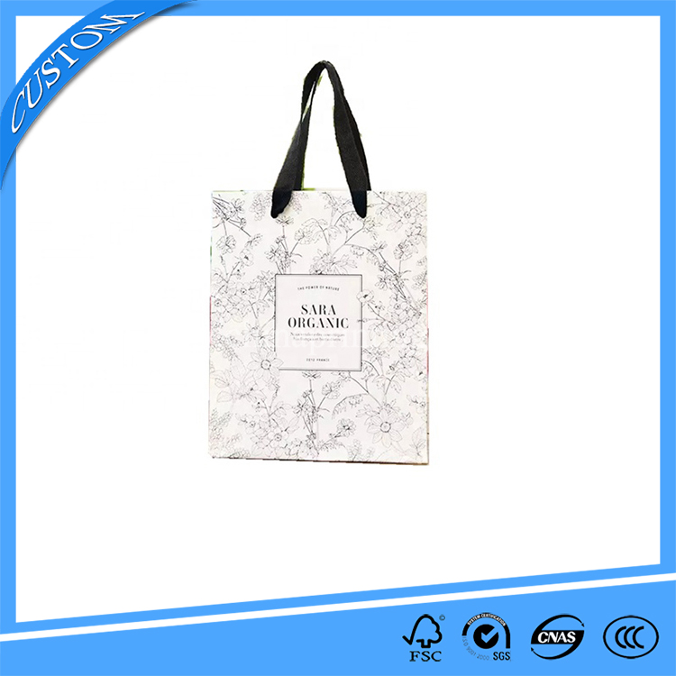 Custom Perfume Paper Bag Small White Cardboard Paper Bag Jewelry Paper Bag Printing