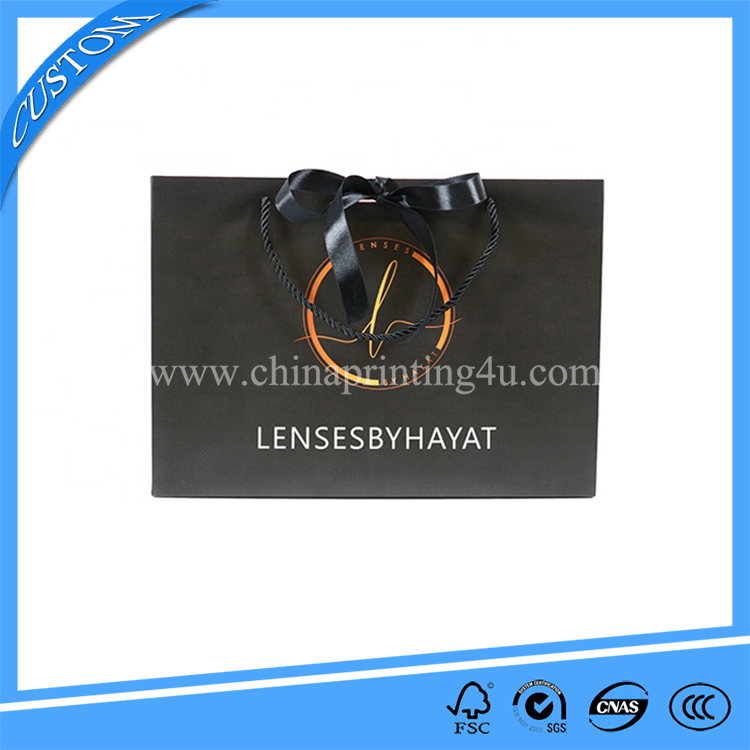 Cheap Customized With Logo Gold Hot Stamping Luxury Recyclable Shopping Paper Bag Printing