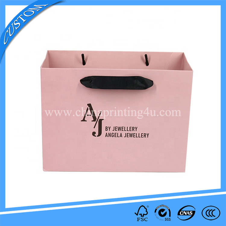 Custom Printed Personalized Pink Matte Laminated Shopping Tote Bag with Logo