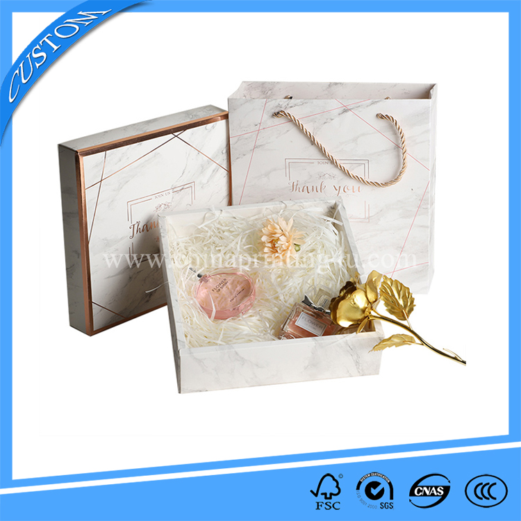 Luxury Custom Hot Stamping Logo Printing Marble Lid Base Cardboard Carton Handmade Gift Box
