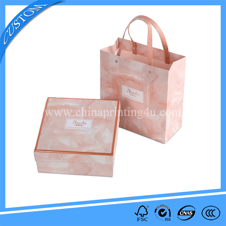 Marbled Luxury Cardboard Packaging Lid and Base Paper Wedding Gift Boxes and Bags