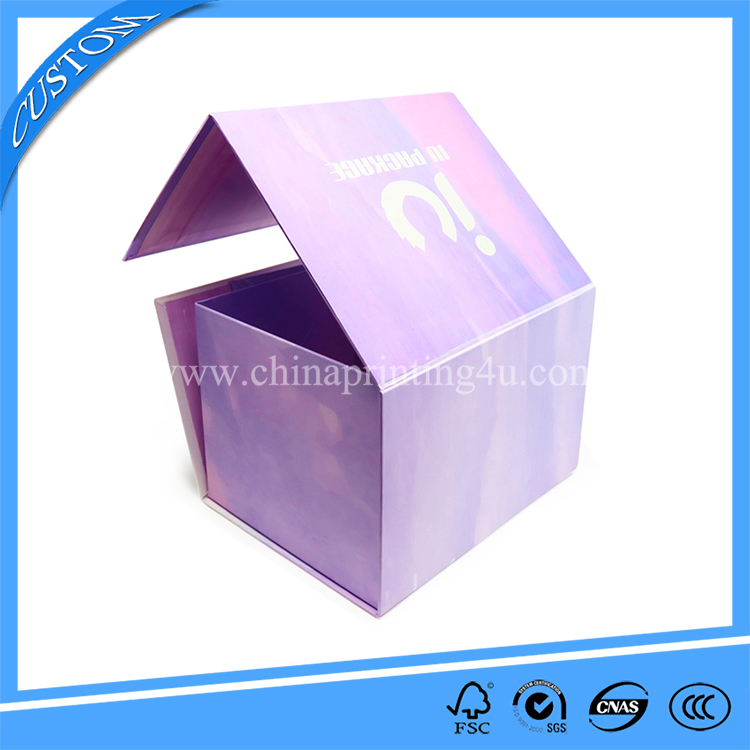 High-end Foldable Rigid Cardboard Folding Box Flat Folding Gift Box with Magnetic Flip Cover