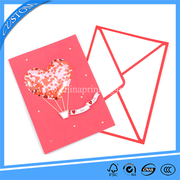 Custom Printing Funny Handmade With Envelopes 3D Love Valentine