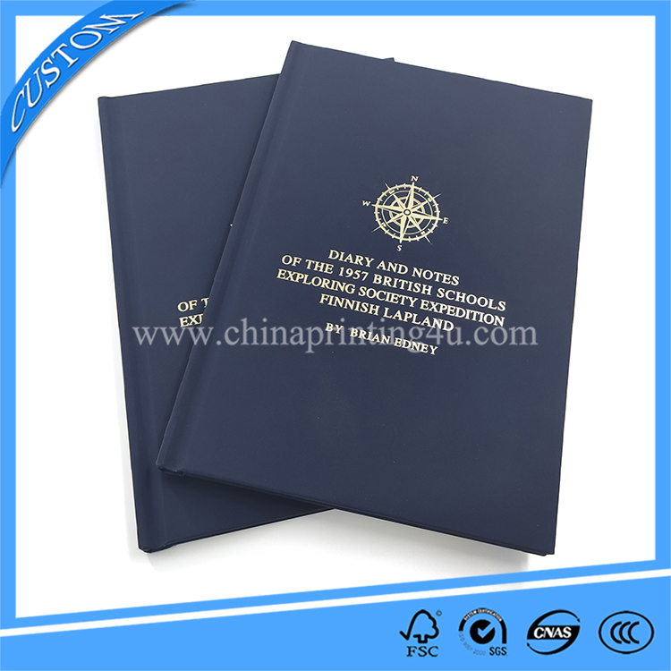 Hardcover Book Printing on Canvas with Gold Foil Embossed Cover Book Printing Service