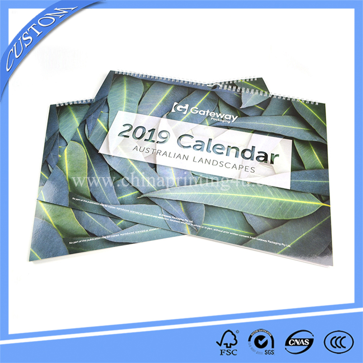Full Color High Quality Custom Wire-o Binding Printed Wall Calendar Printing