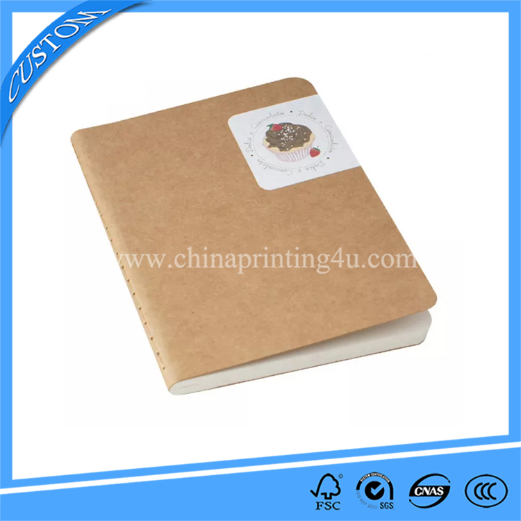 China Factory Wholesale Custom Printing Wire Stitching Kraft Paper Softcover Notebook Printing
