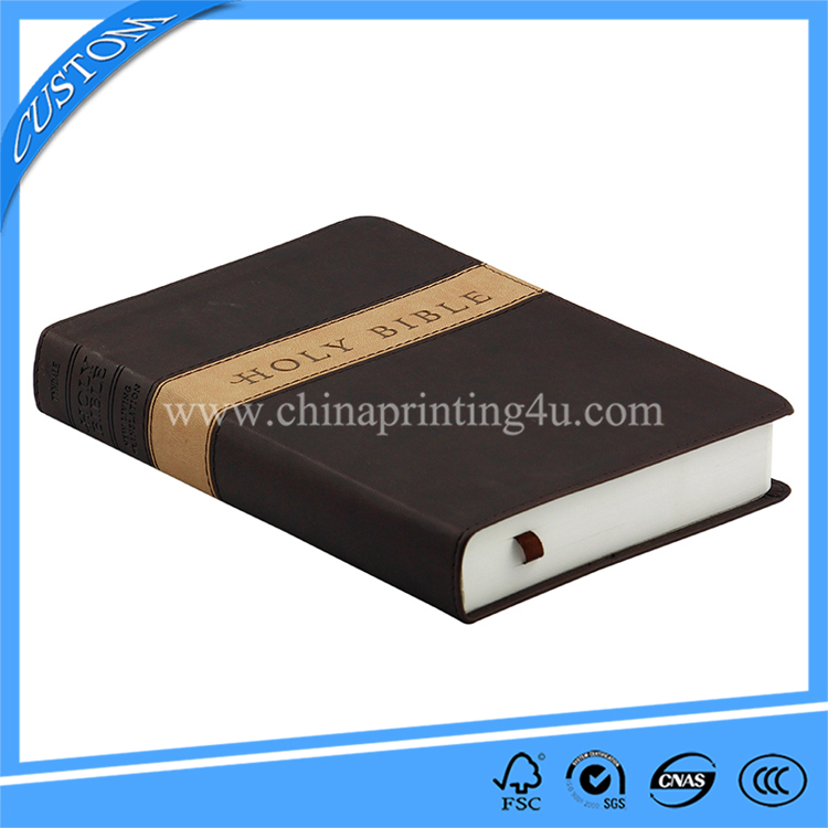 Chinese Company Custom High Quality  PU Leather Bible Printing Book Service