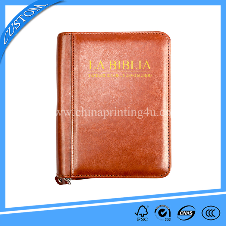 PU Leather Bible Book Protector Christian Bible Case Bible Bag With Zipper