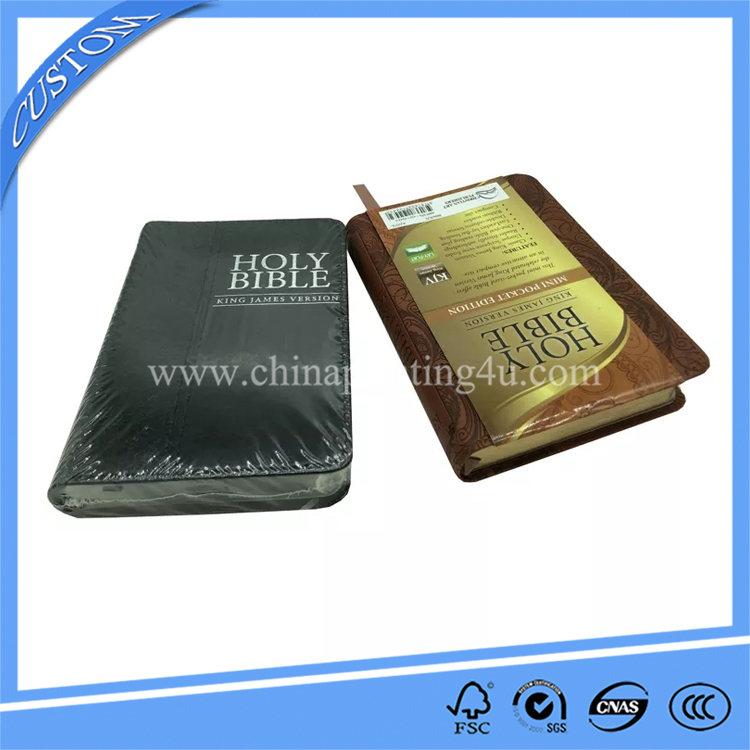 Top Quality Custom Printing PU Cover Holy Kjv Bible With Silk Bookmark