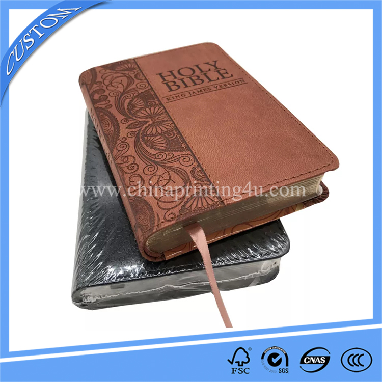 China Printing Factory Custom Leather Cover Bible Book Printing With Embossing