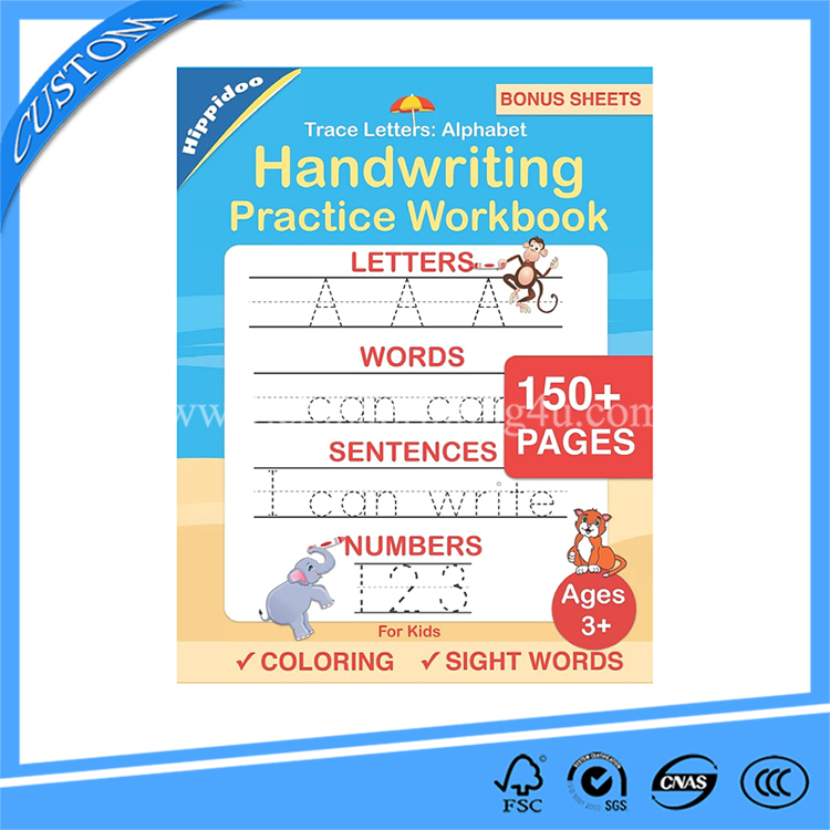 China Factory Custom Educational Coloring Handwriting Workbooks Printing For Kids