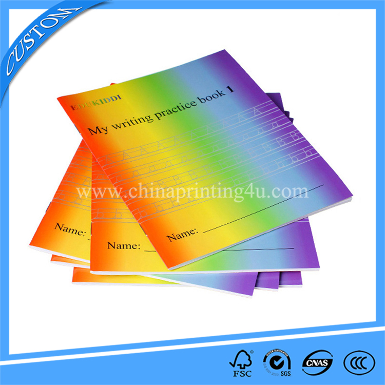 Colorful School Exercise Book Customized Cheap Student Workbook Printing With Saddle Stitch