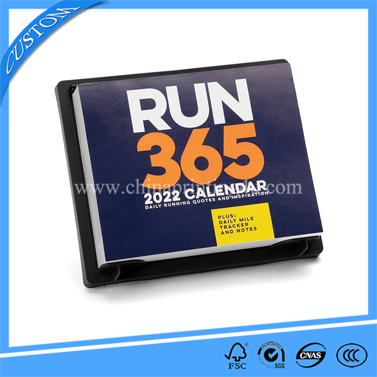 Customized  Desktop 365 Days Table Calendar With Plastic Lean Back Stand