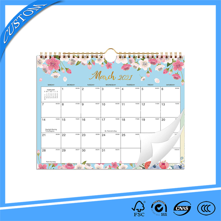 Custom Coloring Printing Large Mounted Wall Calendar 2023 Monthly Daily Calendar Printing