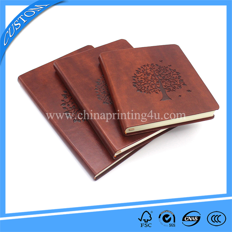 Custom High Quality Vintage Style PU Leather Cover Notebook Printing