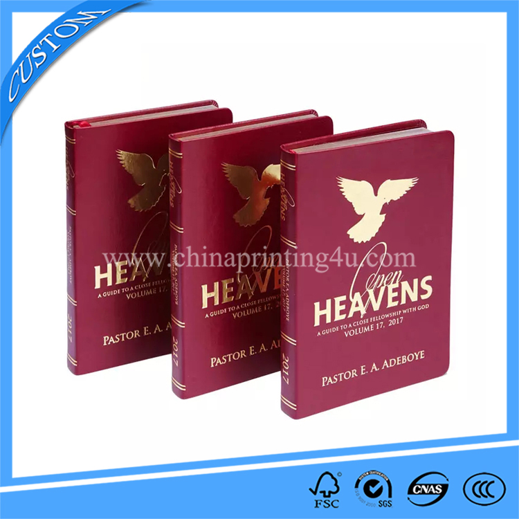 Excellent Quality Book Printing Service Custom Round Back PU Leather Hardcover Book Printing