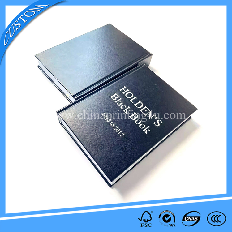 Custom A5 Size PU Leather Hardcover Book Printing With Silver Stamping Foil