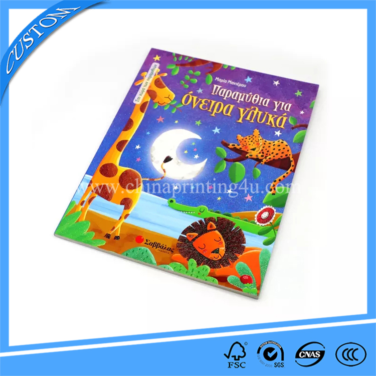 Custom Children Softcover Book Printing Hot Stamping Kids Reading Softcover Book Printing