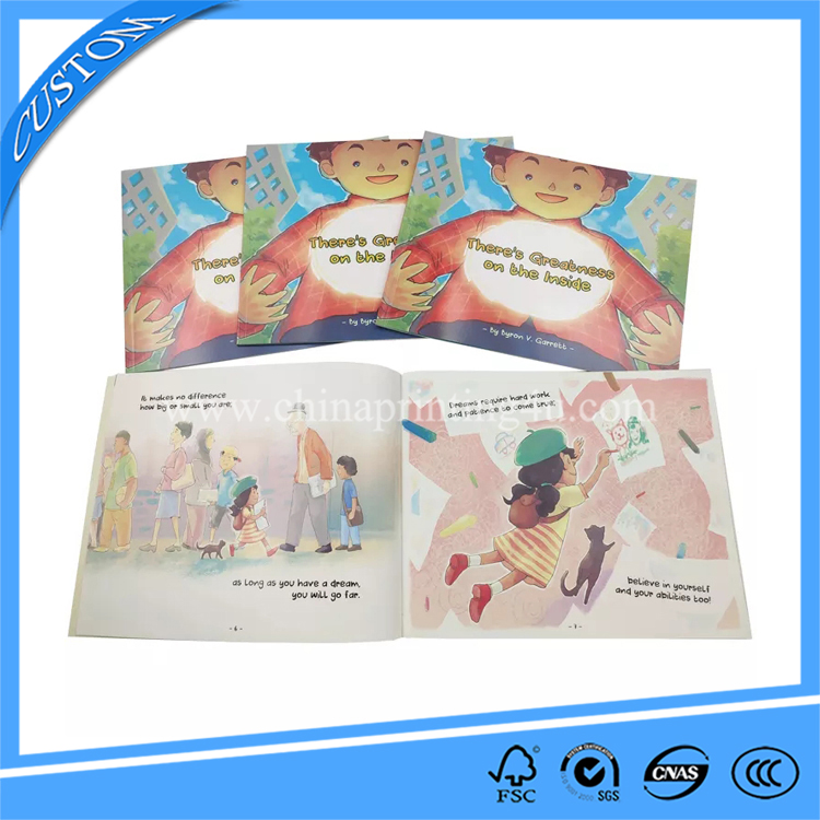 China Printers Custom Full Color Comic Story Picture Softcover Children