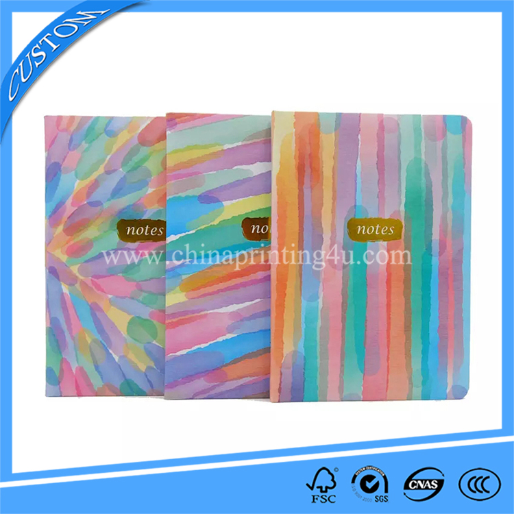China Softcover Notebook Printing Gold Foil Fashion A5 Notebook Printing With Color Edge