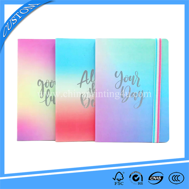 High Quality A5 Round Corner Softcover Notebook Printing With Elastic Band
