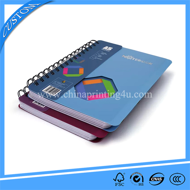 PP Cover Notebook A5 Wire-o Binding Notebook Printing With Removable Divider And Diecut
