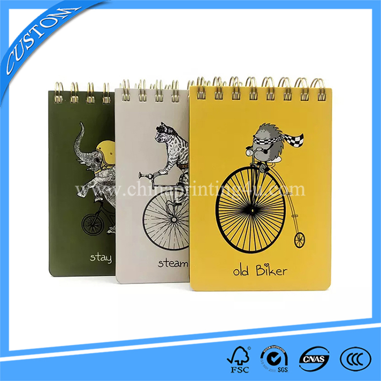 Best Binding Notebook Printing Eco Friendly Spiral Notebook Printing With Golden Color Edge