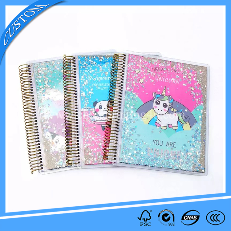 Custom Logo Wire-o Binding PVC Cover Spiral Diary Notebook Printed In China